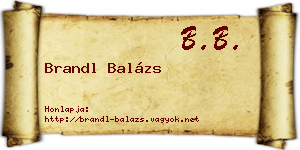 Brandl Balázs névjegykártya